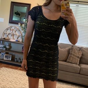 Navy/lime green dress